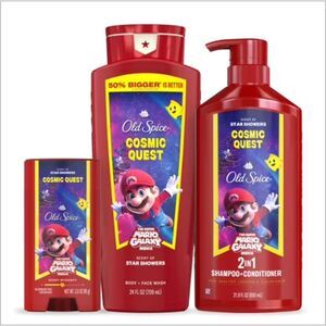 Old Spice Super Mario Cosmic Quest 3Pc Grooming Set Shampoo Body Wash Deodorant